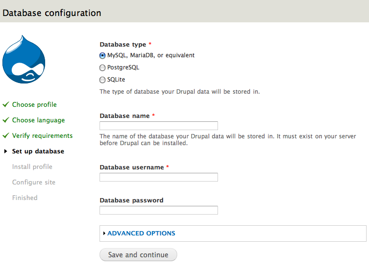 Configurazione database